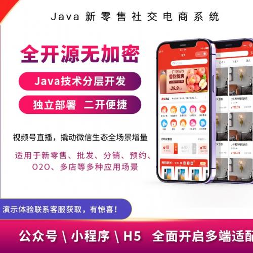 Java开源电商系统源码部署DIY装修支持二开带分销系统